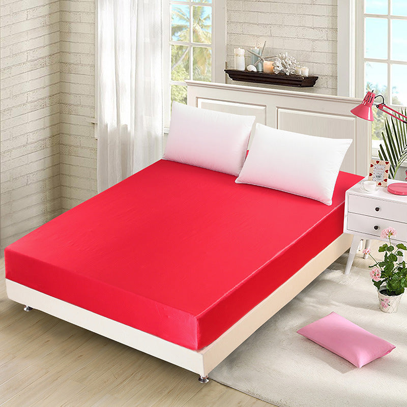 KTX-855699 Artificial Silk Quilted Bed Sheet - Soft Polyester Fiber, Solid Color, Modern Style