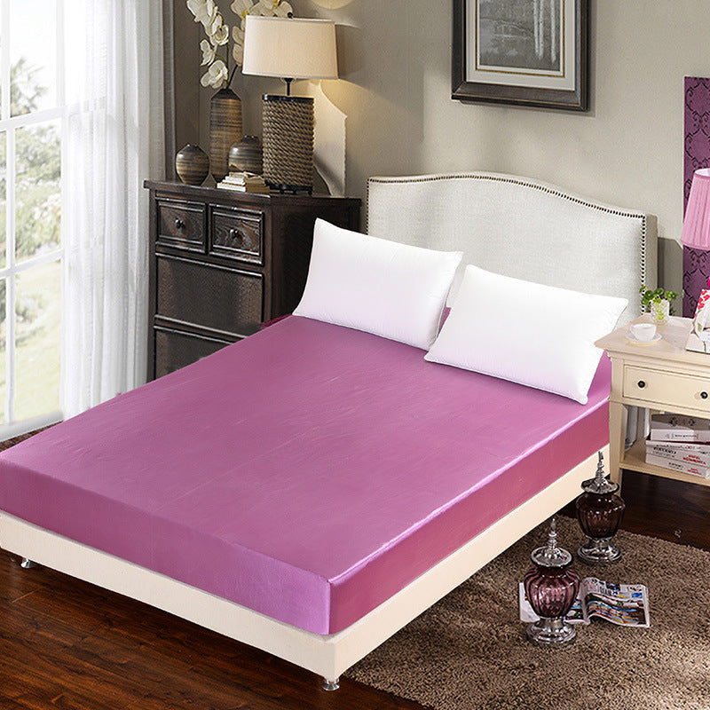 KTX-855699 Artificial Silk Quilted Bed Sheet - Soft Polyester Fiber, Solid Color, Modern Style