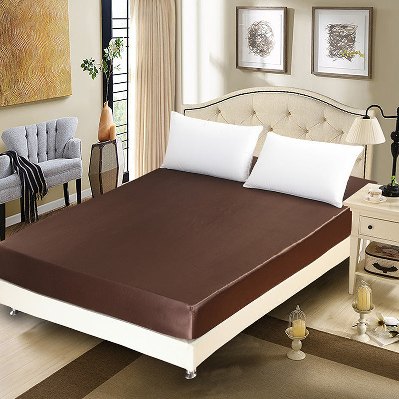 KTX-855699 Artificial Silk Quilted Bed Sheet - Soft Polyester Fiber, Solid Color, Modern Style