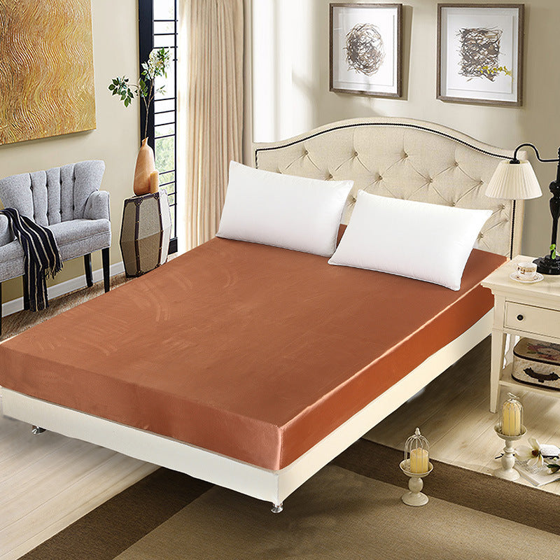 KTX-855699 Artificial Silk Quilted Bed Sheet - Soft Polyester Fiber, Solid Color, Modern Style