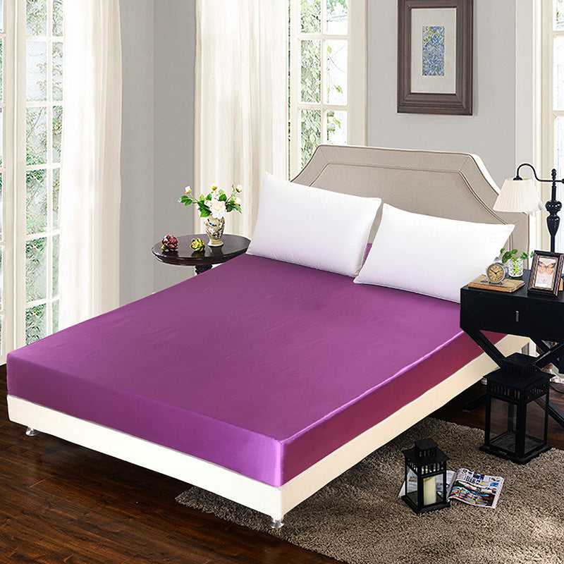 KTX-855699 Artificial Silk Quilted Bed Sheet - Soft Polyester Fiber, Solid Color, Modern Style