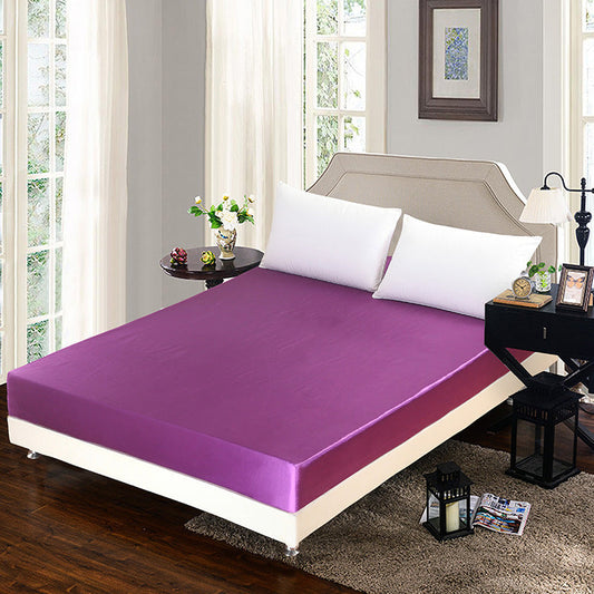 KTX-855699 Artificial Silk Quilted Bed Sheet - Soft Polyester Fiber, Solid Color, Modern Style