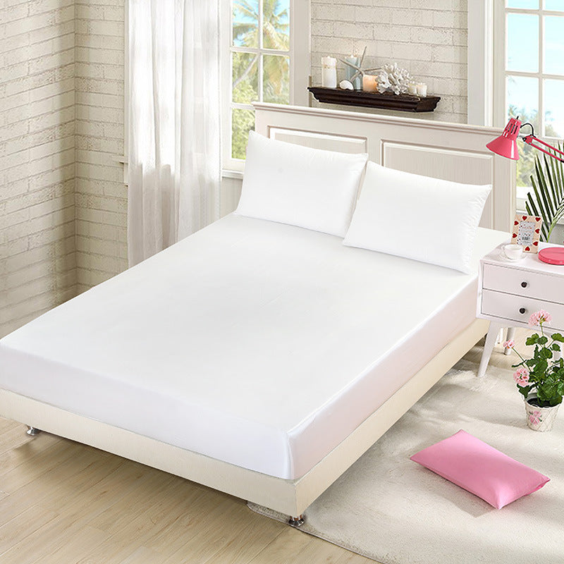 KTX-855699 Artificial Silk Quilted Bed Sheet - Soft Polyester Fiber, Solid Color, Modern Style