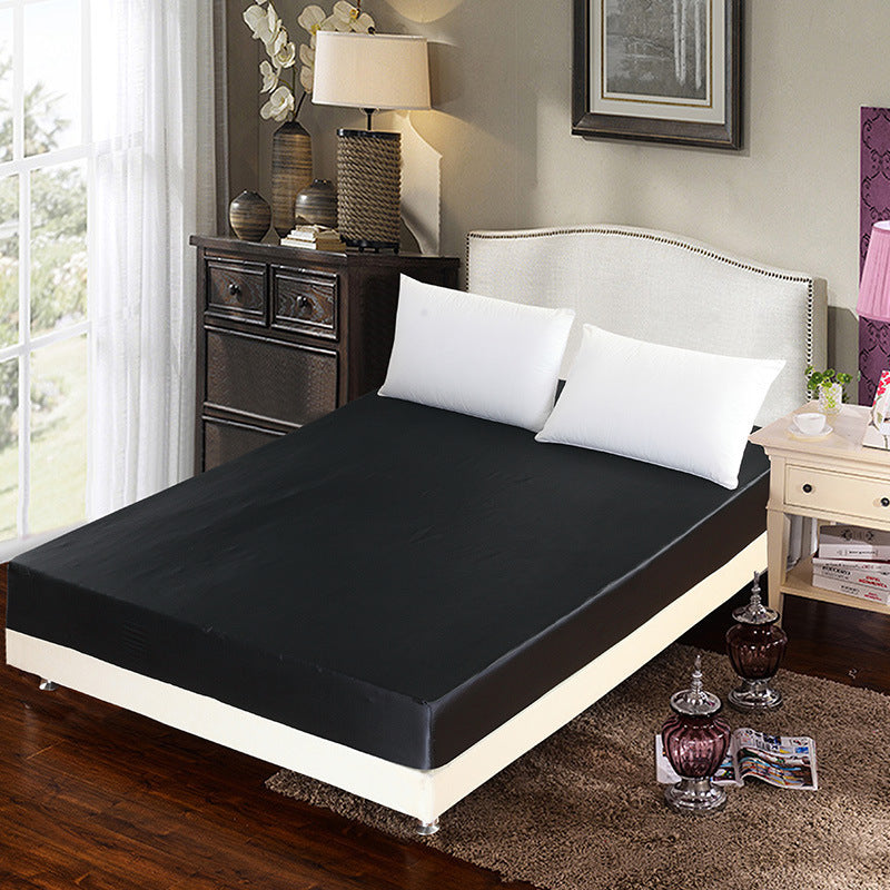 KTX-855699 Artificial Silk Quilted Bed Sheet - Soft Polyester Fiber, Solid Color, Modern Style