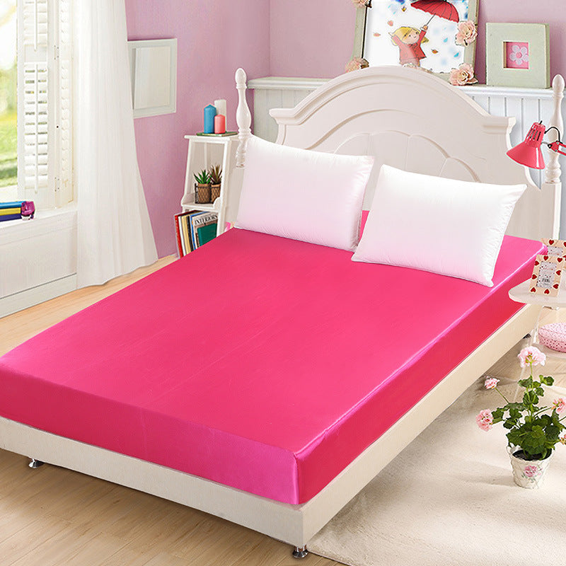 KTX-855699 Artificial Silk Quilted Bed Sheet - Soft Polyester Fiber, Solid Color, Modern Style