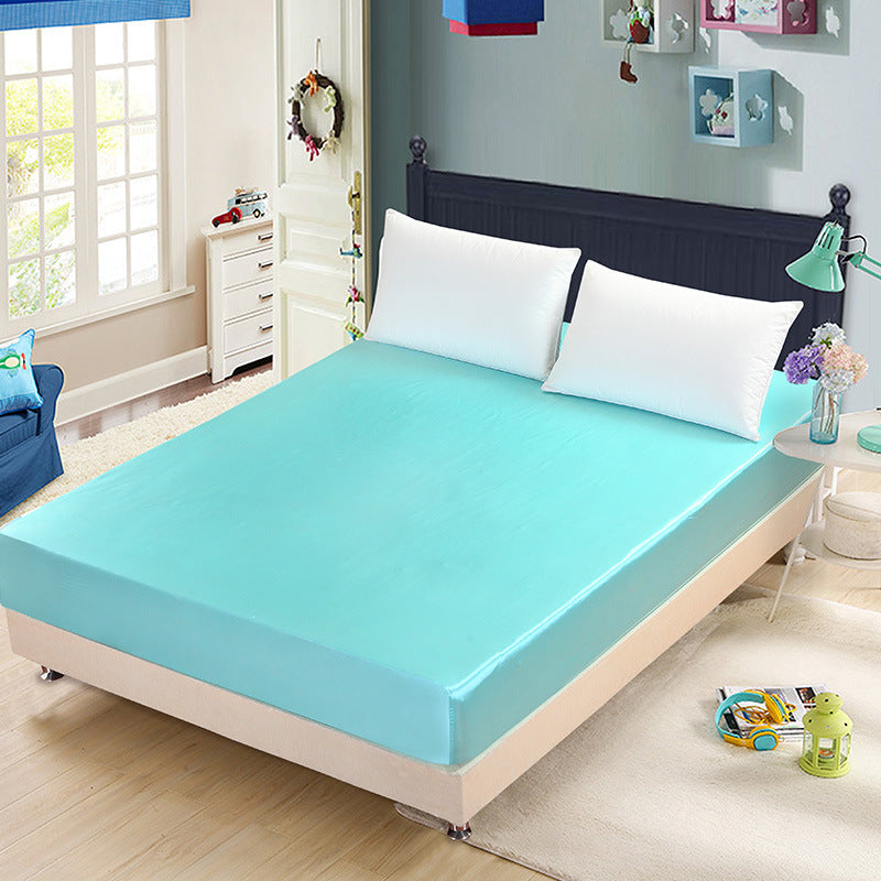 KTX-855699 Artificial Silk Quilted Bed Sheet - Soft Polyester Fiber, Solid Color, Modern Style