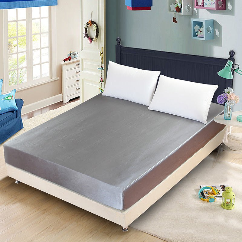KTX-855699 Artificial Silk Quilted Bed Sheet - Soft Polyester Fiber, Solid Color, Modern Style