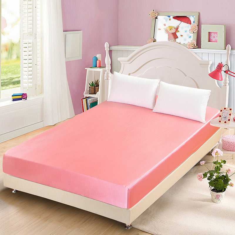 KTX-855699 Artificial Silk Quilted Bed Sheet - Soft Polyester Fiber, Solid Color, Modern Style