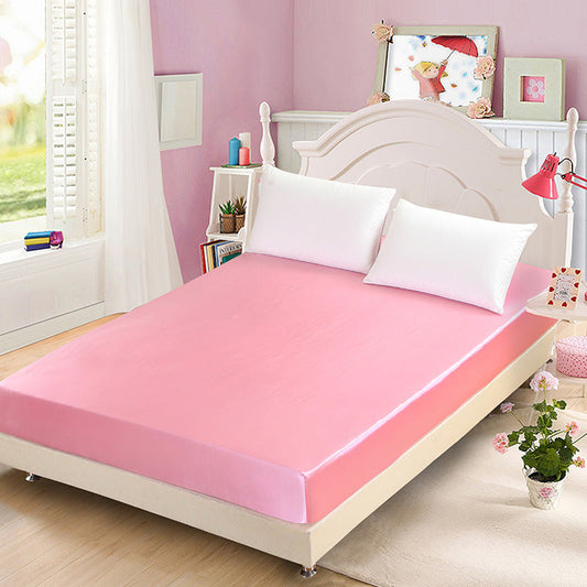 KTX-855699 Artificial Silk Quilted Bed Sheet - Soft Polyester Fiber, Solid Color, Modern Style