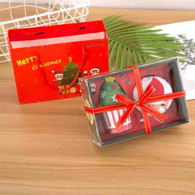 KTX-856787 Christmas Towel Doll Combo Gift Set in Pure Cotton - 2 Cozy Designs