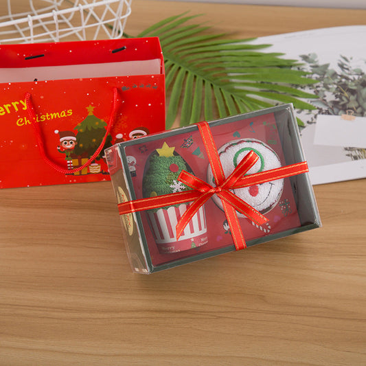 KTX-856787 Christmas Towel Doll Combo Gift Set in Pure Cotton - 2 Cozy Designs