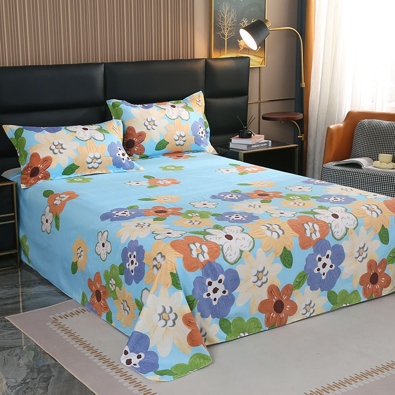KTX-858323 Comfortable Skin-Friendly Polyester Bed Sheet with Pillowcases Available in Multiple Sizes