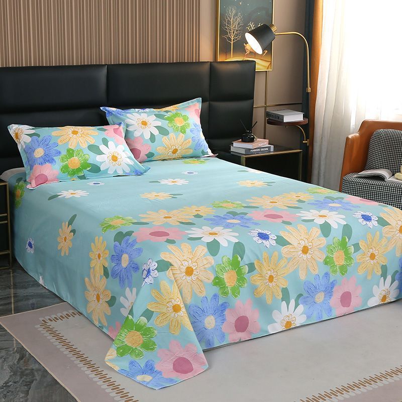 KTX-858323 Comfortable Skin-Friendly Polyester Bed Sheet with Pillowcases Available in Multiple Sizes