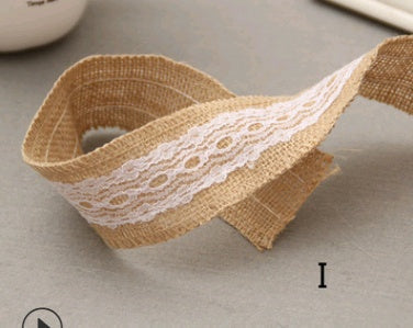 KTX-858451 5CM Wide Jute Lace Roll for DIY Crafts and Home Decor