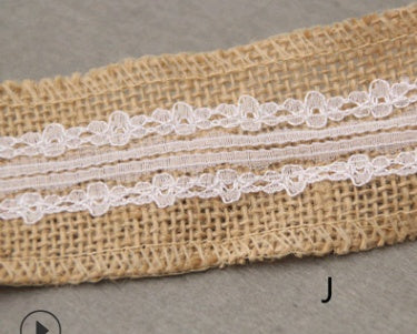 KTX-858451 5CM Wide Jute Lace Roll for DIY Crafts and Home Decor