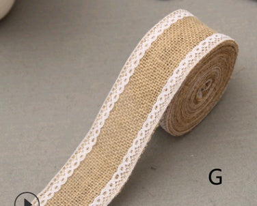 KTX-858451 5CM Wide Jute Lace Roll for DIY Crafts and Home Decor