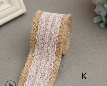 KTX-858451 5CM Wide Jute Lace Roll for DIY Crafts and Home Decor