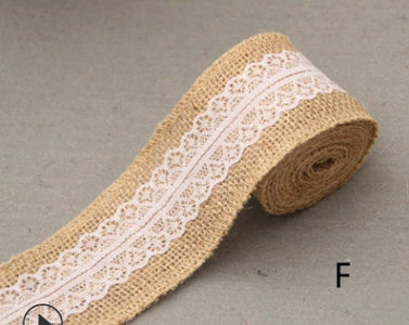 KTX-858451 5CM Wide Jute Lace Roll for DIY Crafts and Home Decor
