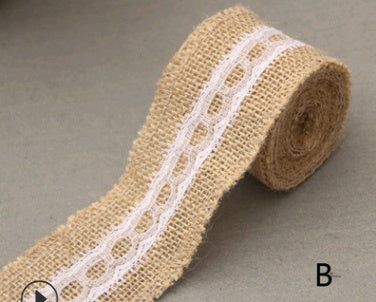 KTX-858451 5CM Wide Jute Lace Roll for DIY Crafts and Home Decor