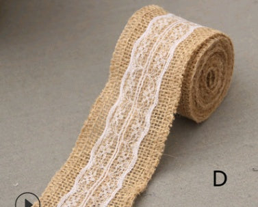 KTX-858451 5CM Wide Jute Lace Roll for DIY Crafts and Home Decor