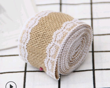 KTX-858451 5CM Wide Jute Lace Roll for DIY Crafts and Home Decor