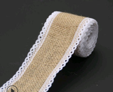 KTX-858451 5CM Wide Jute Lace Roll for DIY Crafts and Home Decor
