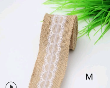 KTX-858451 5CM Wide Jute Lace Roll for DIY Crafts and Home Decor