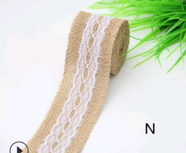 KTX-858451 5CM Wide Jute Lace Roll for DIY Crafts and Home Decor