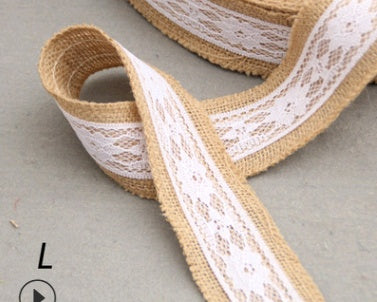 KTX-858451 5CM Wide Jute Lace Roll for DIY Crafts and Home Decor