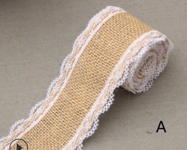KTX-858451 5CM Wide Jute Lace Roll for DIY Crafts and Home Decor