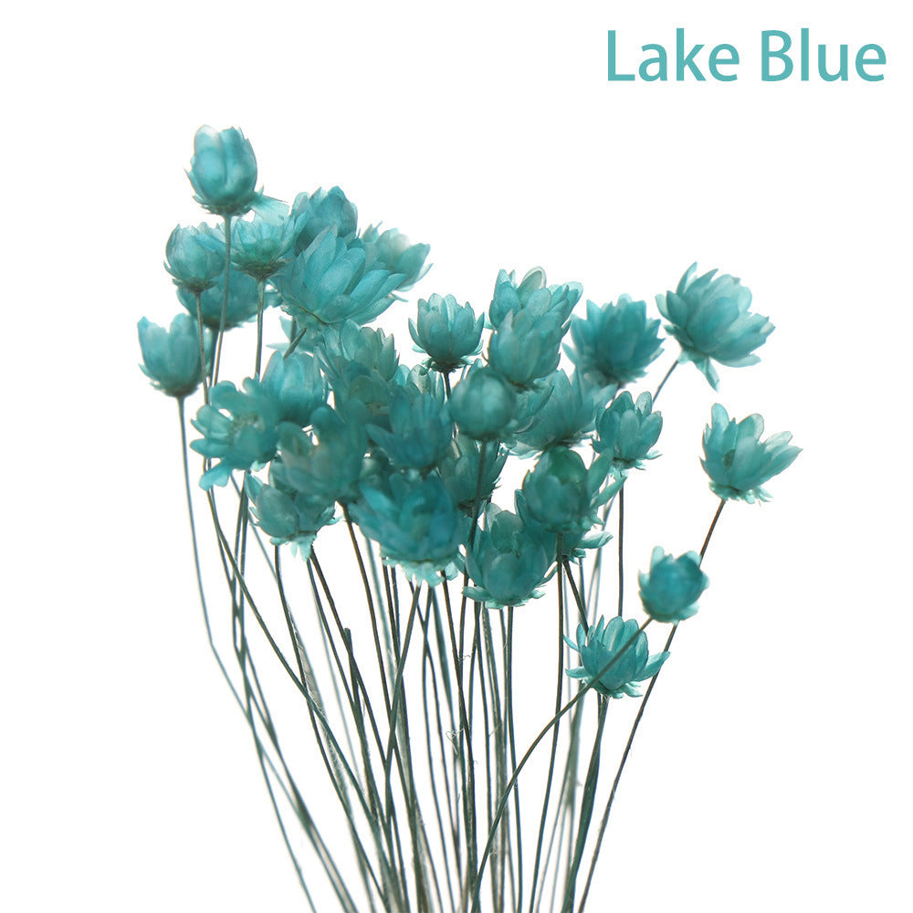KTX-859603 Artificial Flower Decoration Set – 30-Piece Handmade Assortment in Gold, Green, Lake Blue, and Peach