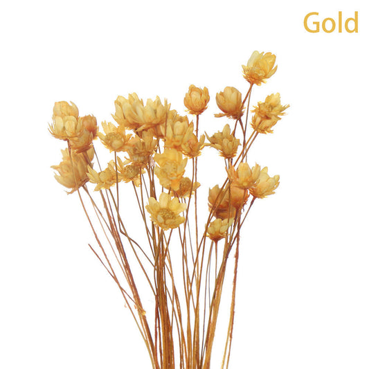 KTX-859603 Artificial Flower Decoration Set – 30-Piece Handmade Assortment in Gold, Green, Lake Blue, and Peach