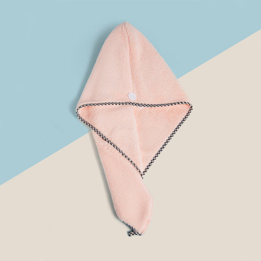 KTX-860243 Absorbent Microfiber Shower Cap – Quick-Drying Coral Fleece Hair Towel with Embroidery Options