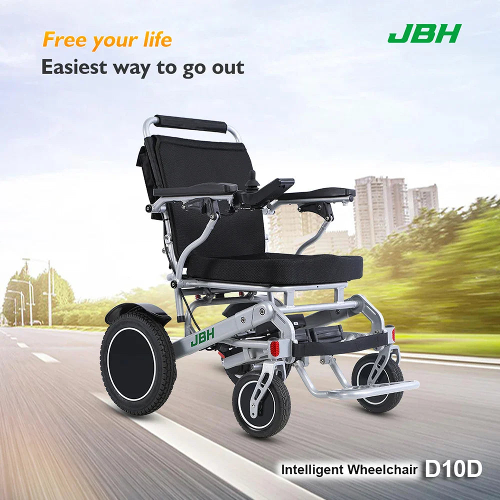 KTX-860691 Compact Folding Electric Wheelchair with Bluetooth Remote and Large Wheels