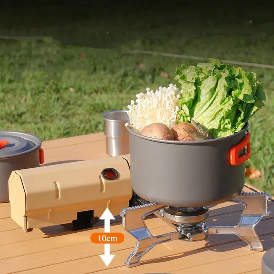 KTX-861331 Folding Gas Stove with Adjustable Flame for Outdoor Camping Activities