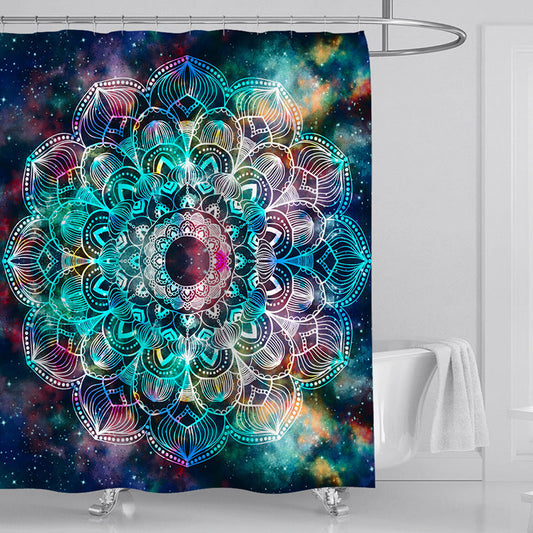 KTX-862675 Mandala Starry Sky Waterproof Polyester Shower Curtain - Multiple Sizes Available