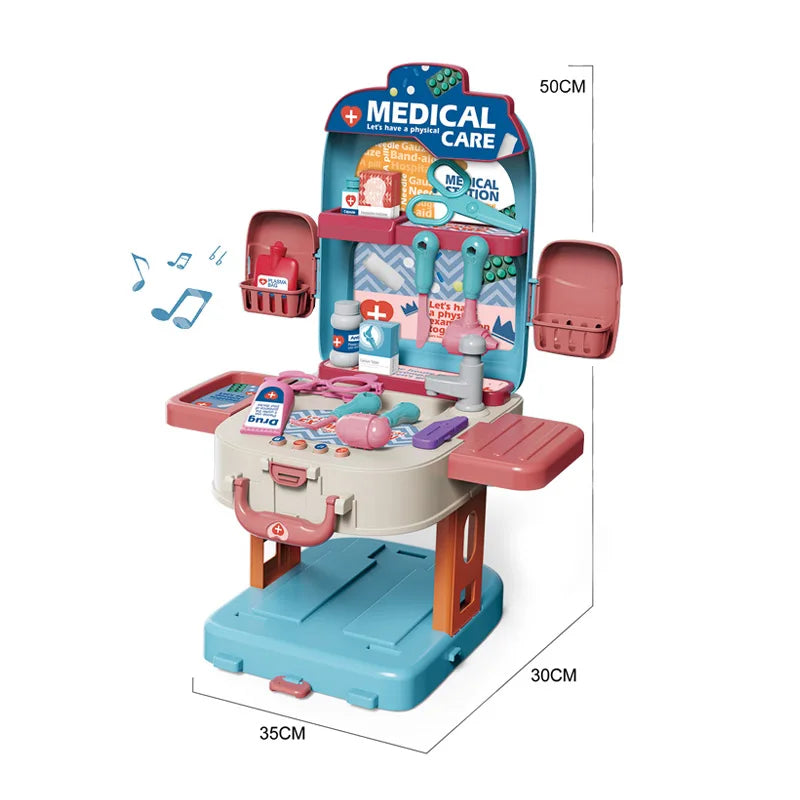 KTX-862803 3-in-1 Fashion Backpack Beauty Dresser Table & Makeup Playset for Kids