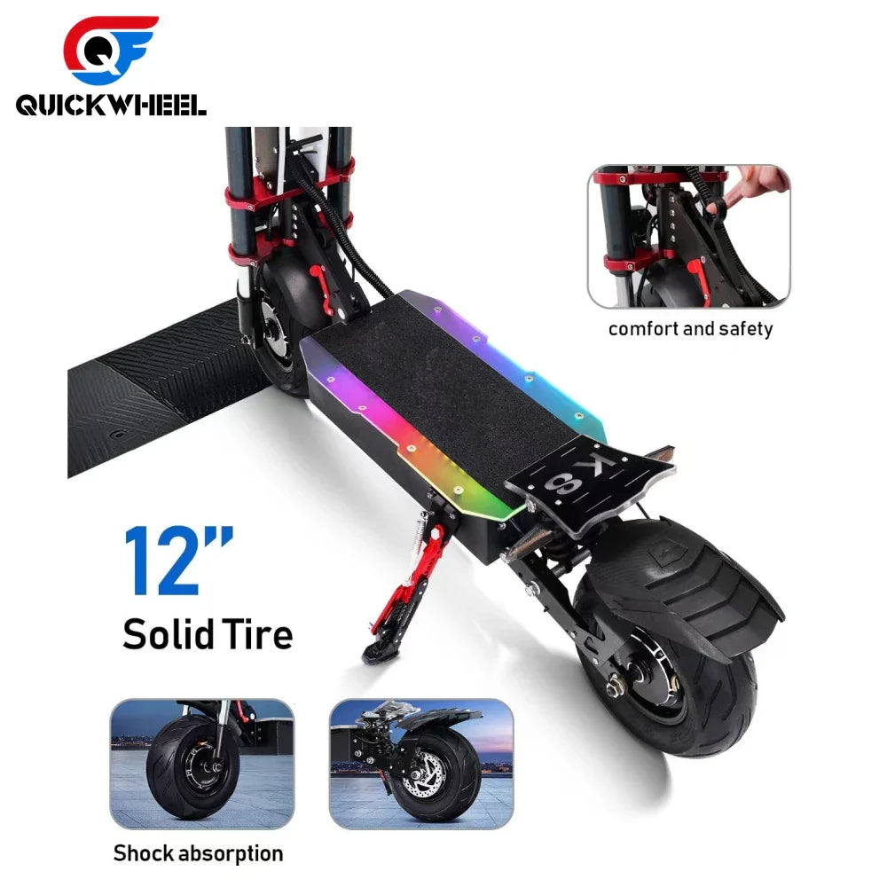 KTX-862995 Dual-Wheel Electric Scooter K8, 6000W Motor, 60V 38Ah Battery, Foldable, 80-100km Range, Waterproof, Full Suspension