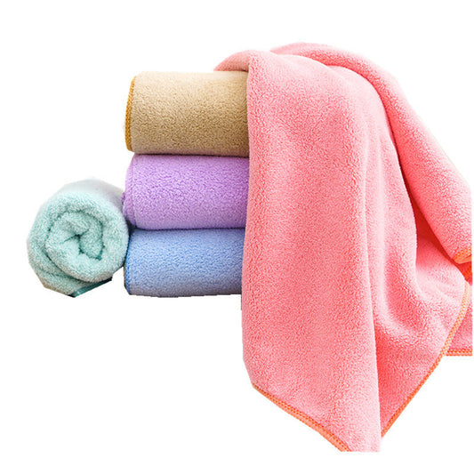 KTX-863699 Coral Velvet Soft Towel - Lightweight Polyester Blend, 35x75 cm