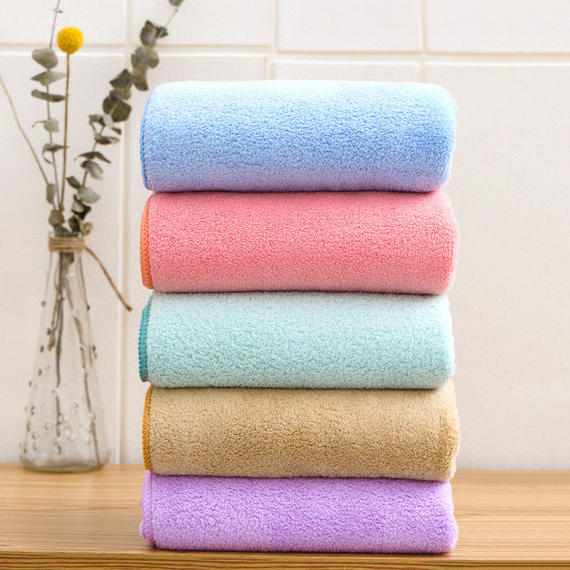 KTX-863699 Coral Velvet Soft Towel - Lightweight Polyester Blend, 35x75 cm