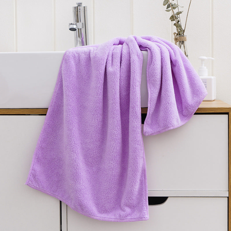 KTX-863699 Coral Velvet Soft Towel - Lightweight Polyester Blend, 35x75 cm