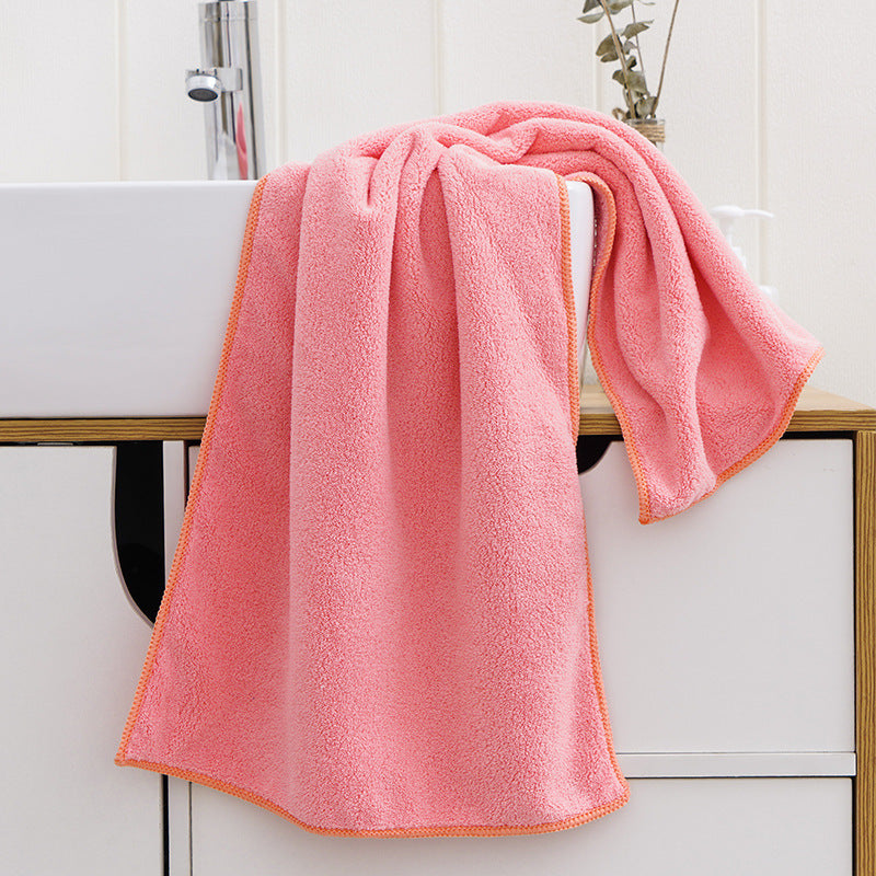 KTX-863699 Coral Velvet Soft Towel - Lightweight Polyester Blend, 35x75 cm