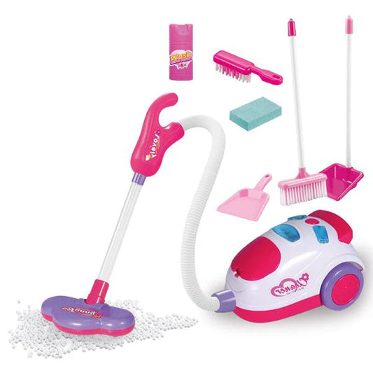 KTX-863955 Electric Vacuum Cleaner Toy Set for Kids with Light - Pretend Play Cleaning Tools, Ages 2-4
