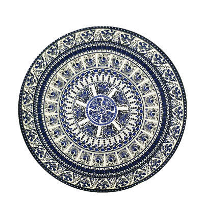 KTX-863955 Round Beach Towel in Blue and Red Chiffon Material