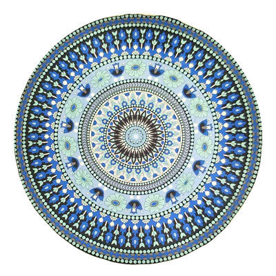 KTX-863955 Round Beach Towel in Blue and Red Chiffon Material