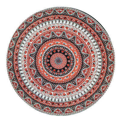 KTX-863955 Round Beach Towel in Blue and Red Chiffon Material