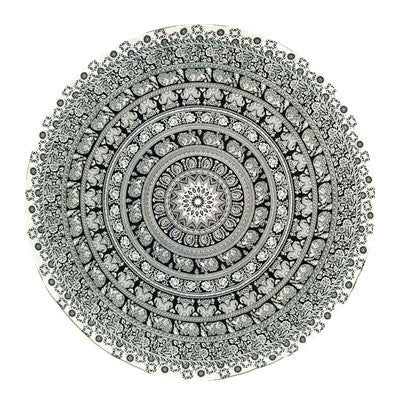 KTX-863955 Round Beach Towel in Blue and Red Chiffon Material