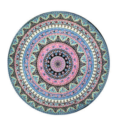 KTX-863955 Round Beach Towel in Blue and Red Chiffon Material