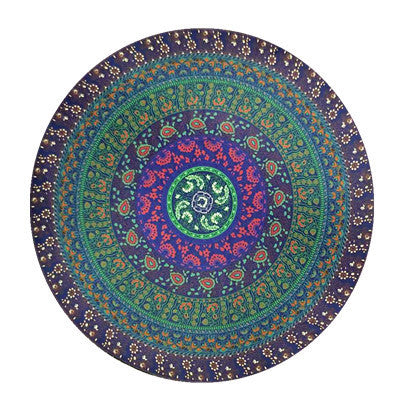 KTX-863955 Round Beach Towel in Blue and Red Chiffon Material