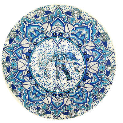 KTX-863955 Round Beach Towel in Blue and Red Chiffon Material